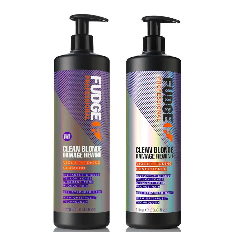 Fudge Clean Blonde Violet Toning Shampoo + Conditioner 1000ml - Duo