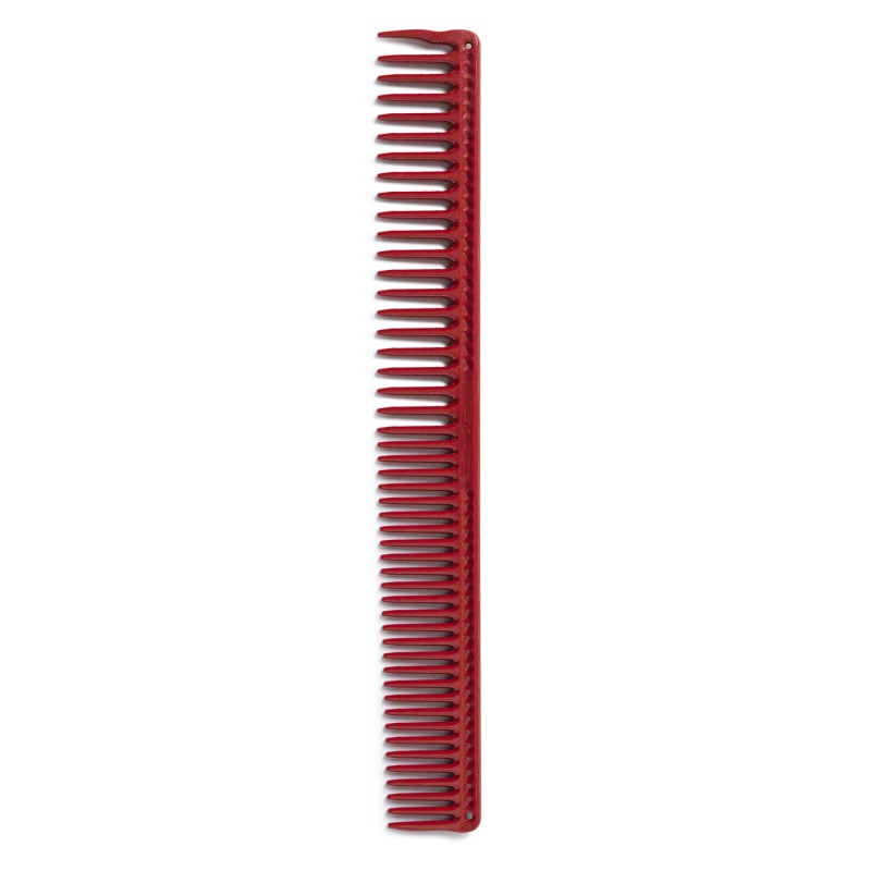 JRL Long round tooth cutting comb 9" Red - Hårkam