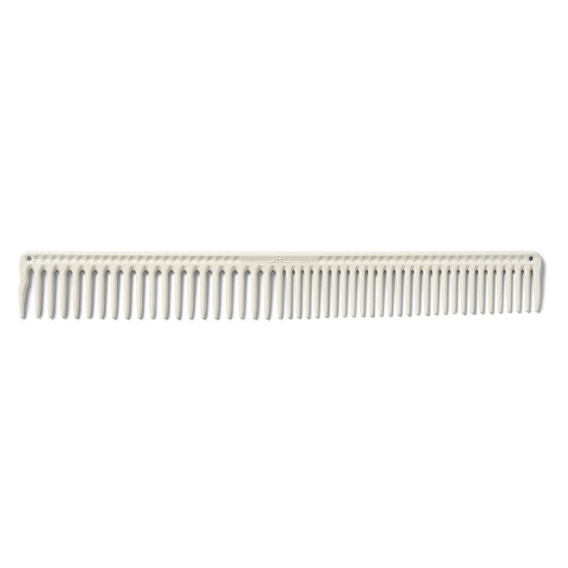 JRL Long round tooth cutting comb 9" White - Hårkam