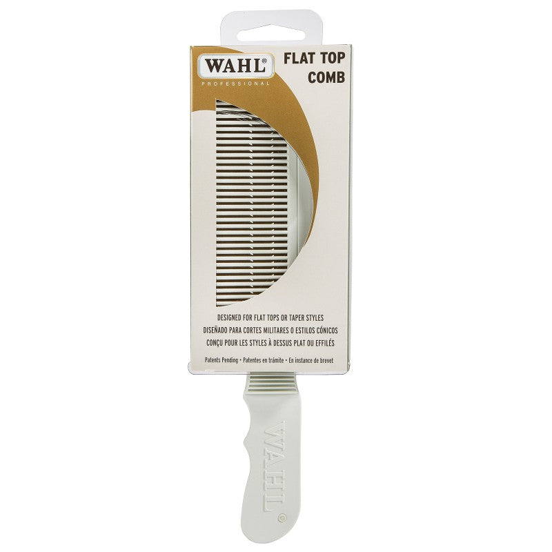 Wahl Speed Flat Top Comb, Vit - Skäggkam